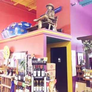 a display of wine and liquor