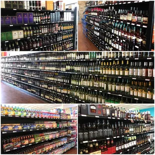 a variety of liquors