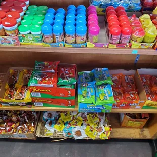 a variety of drinks and snacks