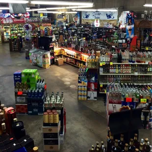 Walking in from the top of the liquor store this is what you see.