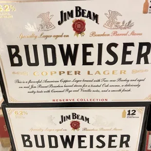 a budweiser sign in a store