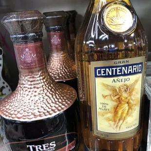 a close up of a bottle of liquor