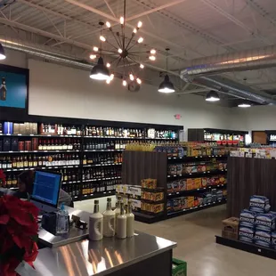 the inside of a liquor store
