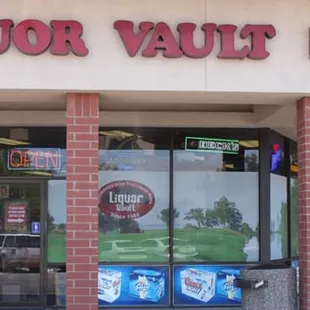 the front of a liquor vault