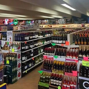 a view of a liquor store