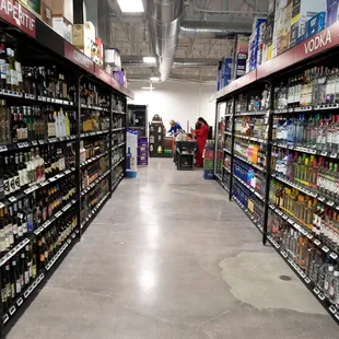 Large aisles for easy browsing.