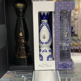 Clase Azul Gold, Reposado, and Plata Tequilas