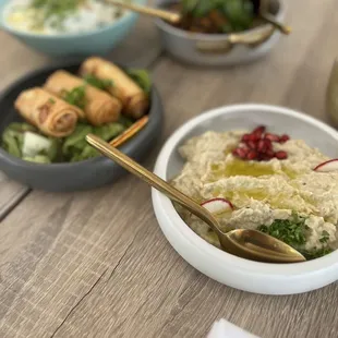 bowls of food on a table