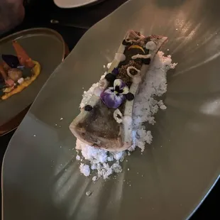 Bone marrow: my friends gobbled up it up. Was impressive with shallot gel and black olive puree. 5 stars