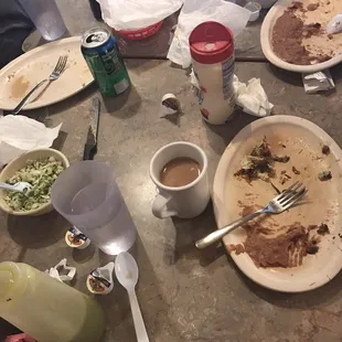 The server never came back to clean our table.