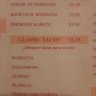 menu, pizza
