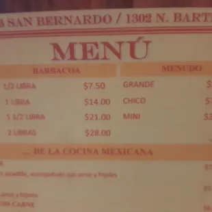 Menu
