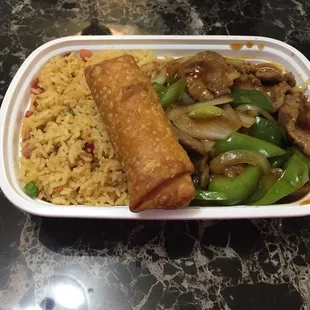 Pepper Steak Dinner Combo (comes w/egg roll)