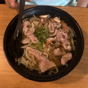 wheat noodles beef soup