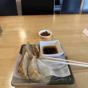 Pork dumplings pan fried