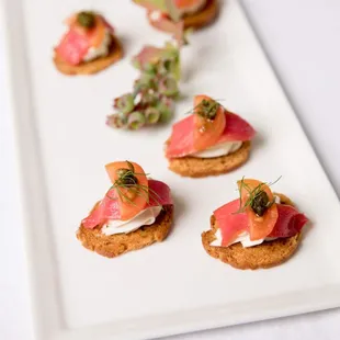 Geraldine &amp; Dominique Salmon Gravlax on a Bagel Chip