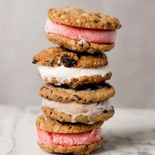 Cookie ice cream sandwiches