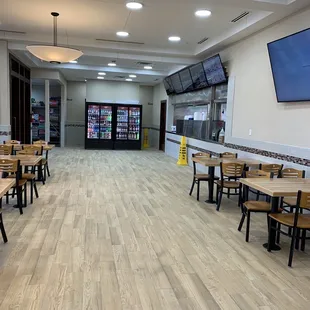 the inside of a restaurant