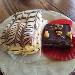 Napolean and chocolate brownie