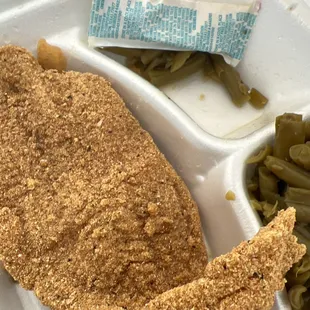 Fish ok we tossed the chicken.