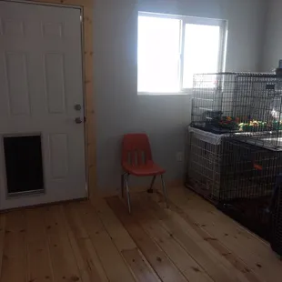 Resting area for your pet and a secured covered running yard out the back door.