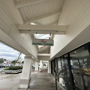 the entrance to her restaurant