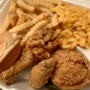 2 pc mixed w/fries &amp; mac