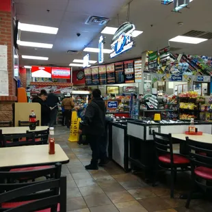 the inside of a restaurant