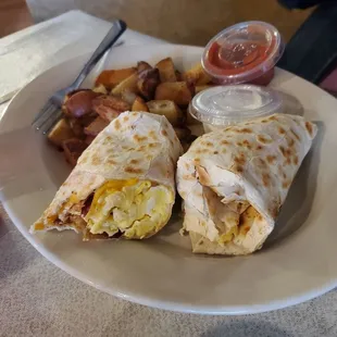 My friend had the breakfast burrito with home fries