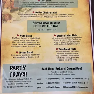 menu