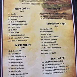 menu