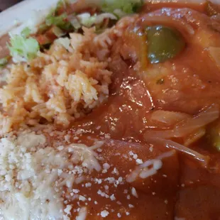 Enchilada and chili relleno