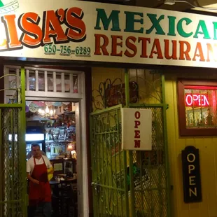 Lisa's exterior at night