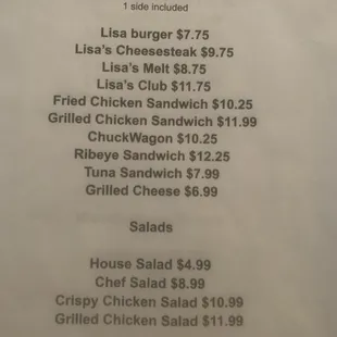 menu