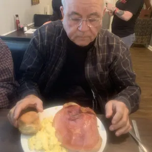 Pat with a Country Ham Breakfast