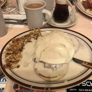 Eggs Benedict with fried eggs