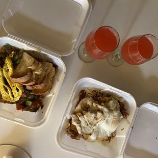 Build Your Own Omelette and corned beef hash