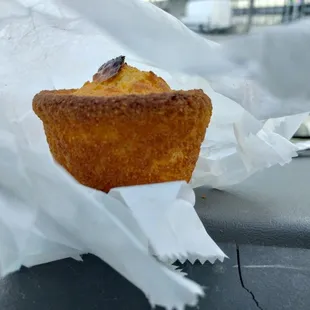 a muffin in a wrapper