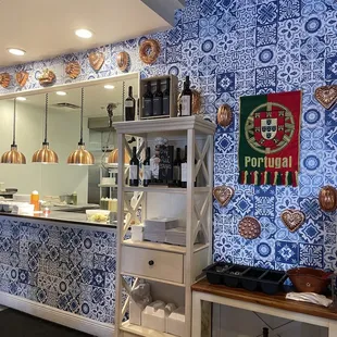 the kitchen counter and countertop