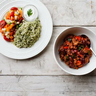 Chef Prakash Niroula&apos;s Ancho Pork Chili, Veggies and Cilantro-Pepita Rice