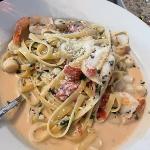 Seafood pasta.