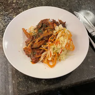 a plate of food on a table