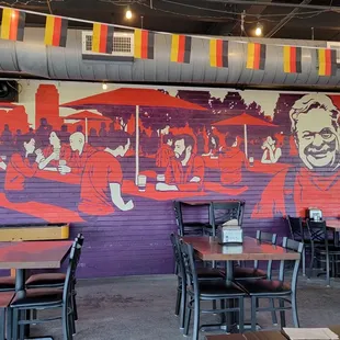 The Listermann pubic room towards the mural.