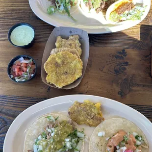 Tostones in the center