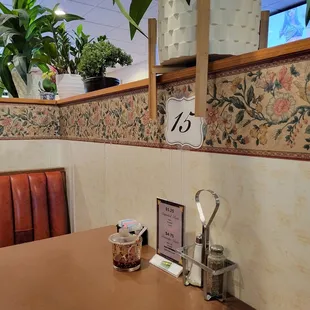 a table in a restaurant