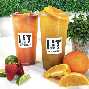 Strawberry limeade and Mimosa Energy Teas