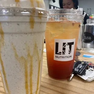 Cinnamon Toast Crunch shake and Sex on the Beach LIT TEA. With the club owner.