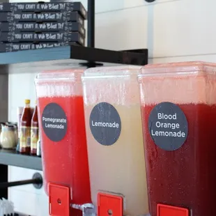 a row of juices