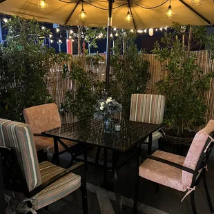 There are two tables like this on their patio