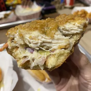 This is what the chicken breast patty looks like. Lightly breaded for a nice crunch. Juicy tender chicken. So good!